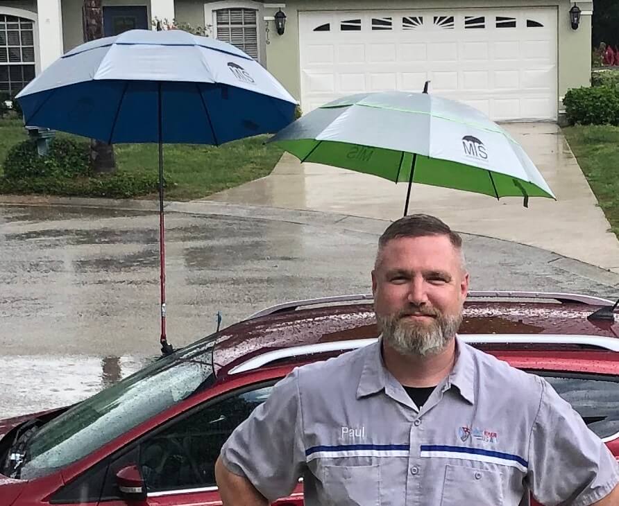 Working Outside Doing Paintless Dent Repair Lakeland Florida